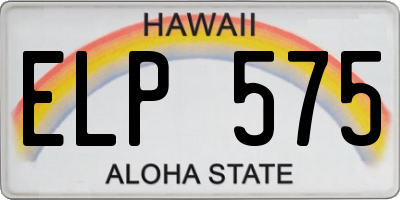 HI license plate ELP575