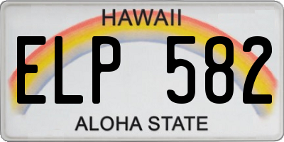 HI license plate ELP582