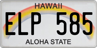 HI license plate ELP585
