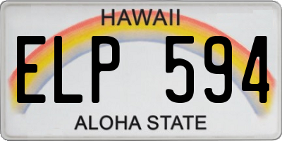HI license plate ELP594