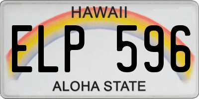HI license plate ELP596