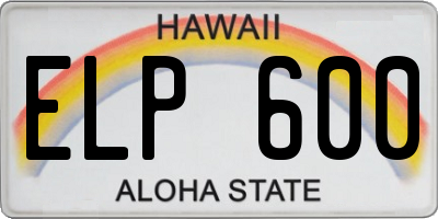 HI license plate ELP600