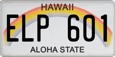 HI license plate ELP601