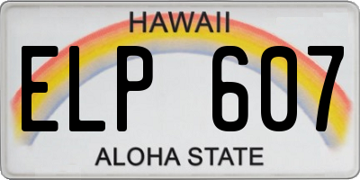 HI license plate ELP607
