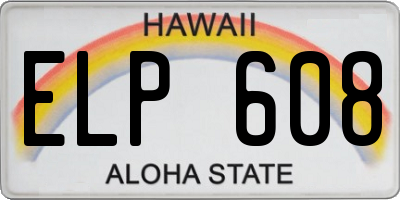 HI license plate ELP608