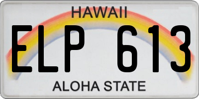 HI license plate ELP613