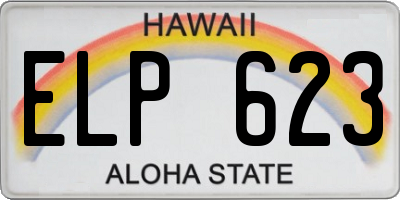 HI license plate ELP623