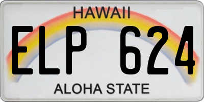 HI license plate ELP624