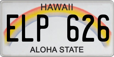 HI license plate ELP626