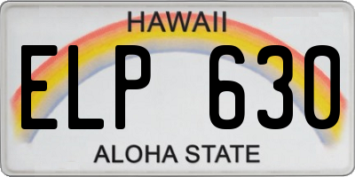 HI license plate ELP630