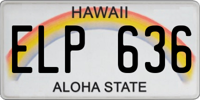 HI license plate ELP636
