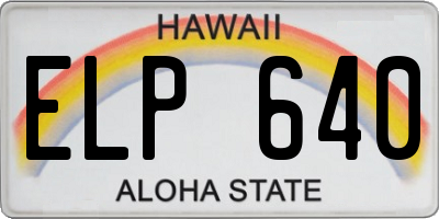 HI license plate ELP640