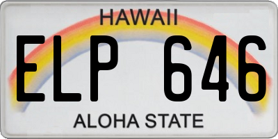 HI license plate ELP646