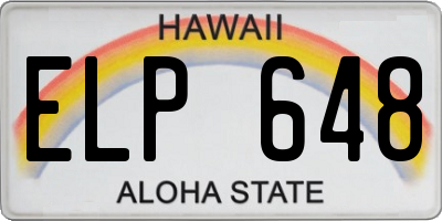 HI license plate ELP648