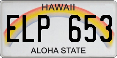 HI license plate ELP653