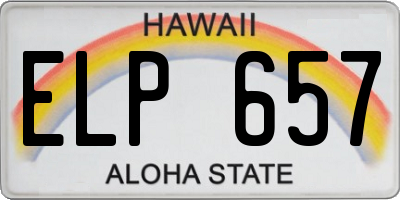 HI license plate ELP657