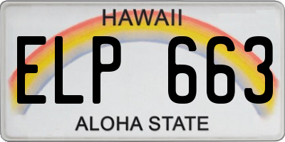 HI license plate ELP663