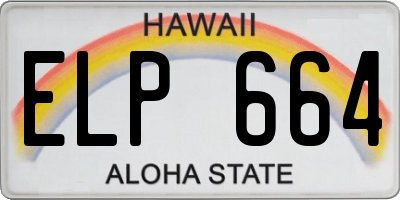 HI license plate ELP664