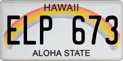 HI license plate ELP673