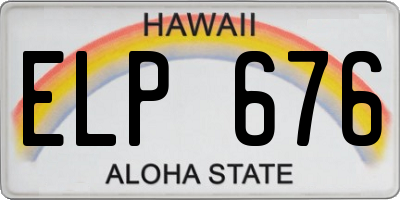 HI license plate ELP676