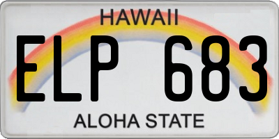 HI license plate ELP683