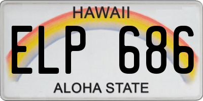 HI license plate ELP686