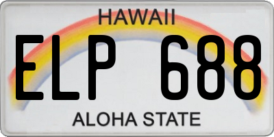HI license plate ELP688