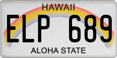 HI license plate ELP689
