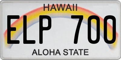 HI license plate ELP700