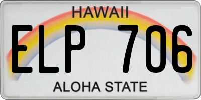 HI license plate ELP706