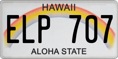 HI license plate ELP707