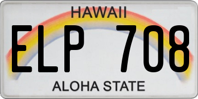 HI license plate ELP708