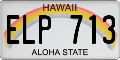 HI license plate ELP713