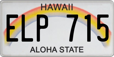 HI license plate ELP715
