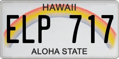 HI license plate ELP717