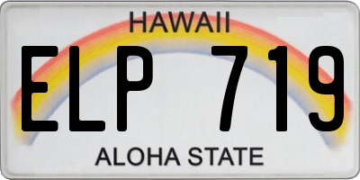 HI license plate ELP719