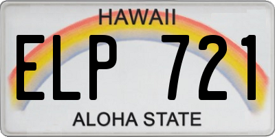 HI license plate ELP721