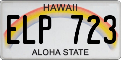 HI license plate ELP723
