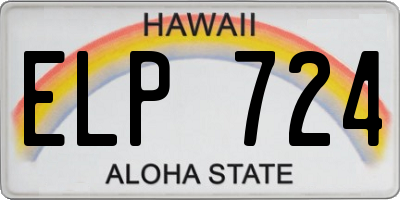 HI license plate ELP724