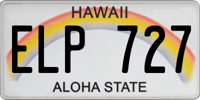 HI license plate ELP727