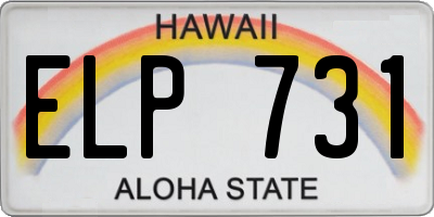 HI license plate ELP731