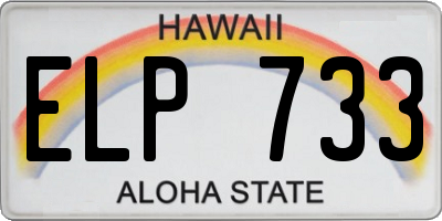 HI license plate ELP733