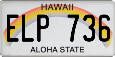 HI license plate ELP736