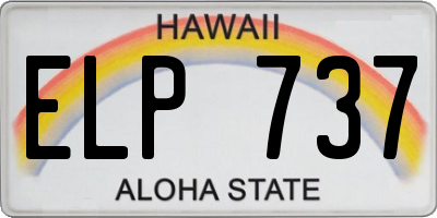 HI license plate ELP737
