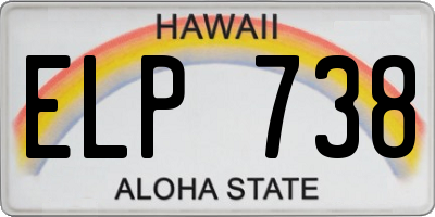 HI license plate ELP738
