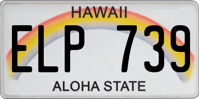 HI license plate ELP739