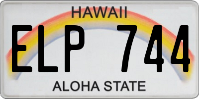 HI license plate ELP744