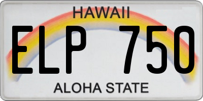 HI license plate ELP750