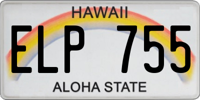 HI license plate ELP755