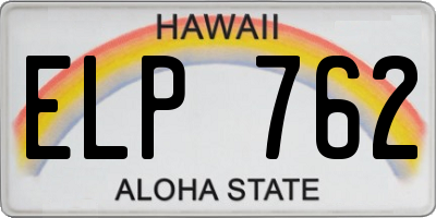 HI license plate ELP762